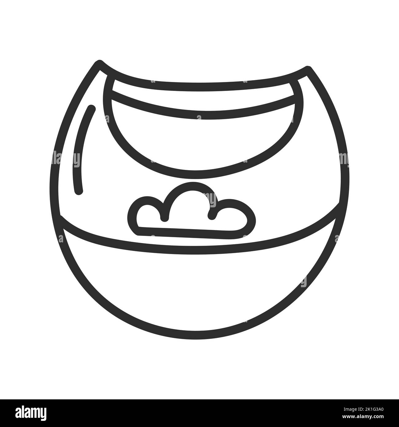 Baby bib in hand drawn doodle style. . Vector illustration of a bib ...