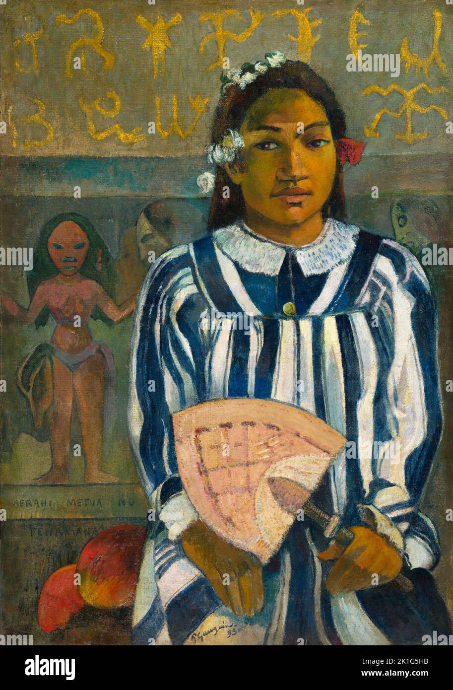 Merahi metua no Tehamana (Tehamana Has Many Parents or The Ancestors of Tehamana). Paul Gauguin. 1893. Stock Photo