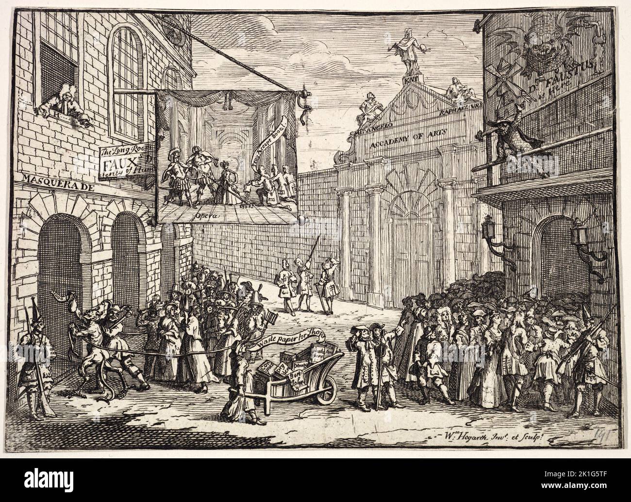 Masquerades and Operas. William Hogarth. 1724. Stock Photo