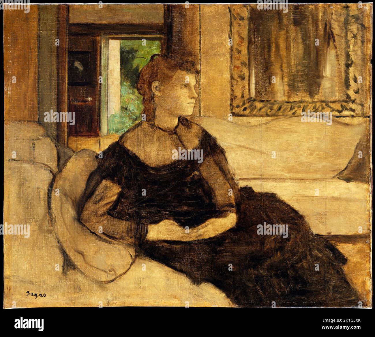 Tableau Toile Edgar Degas « Madame Théodore Gobillard » – Reproduction Prête à Accrocher – Style Impressionniste
