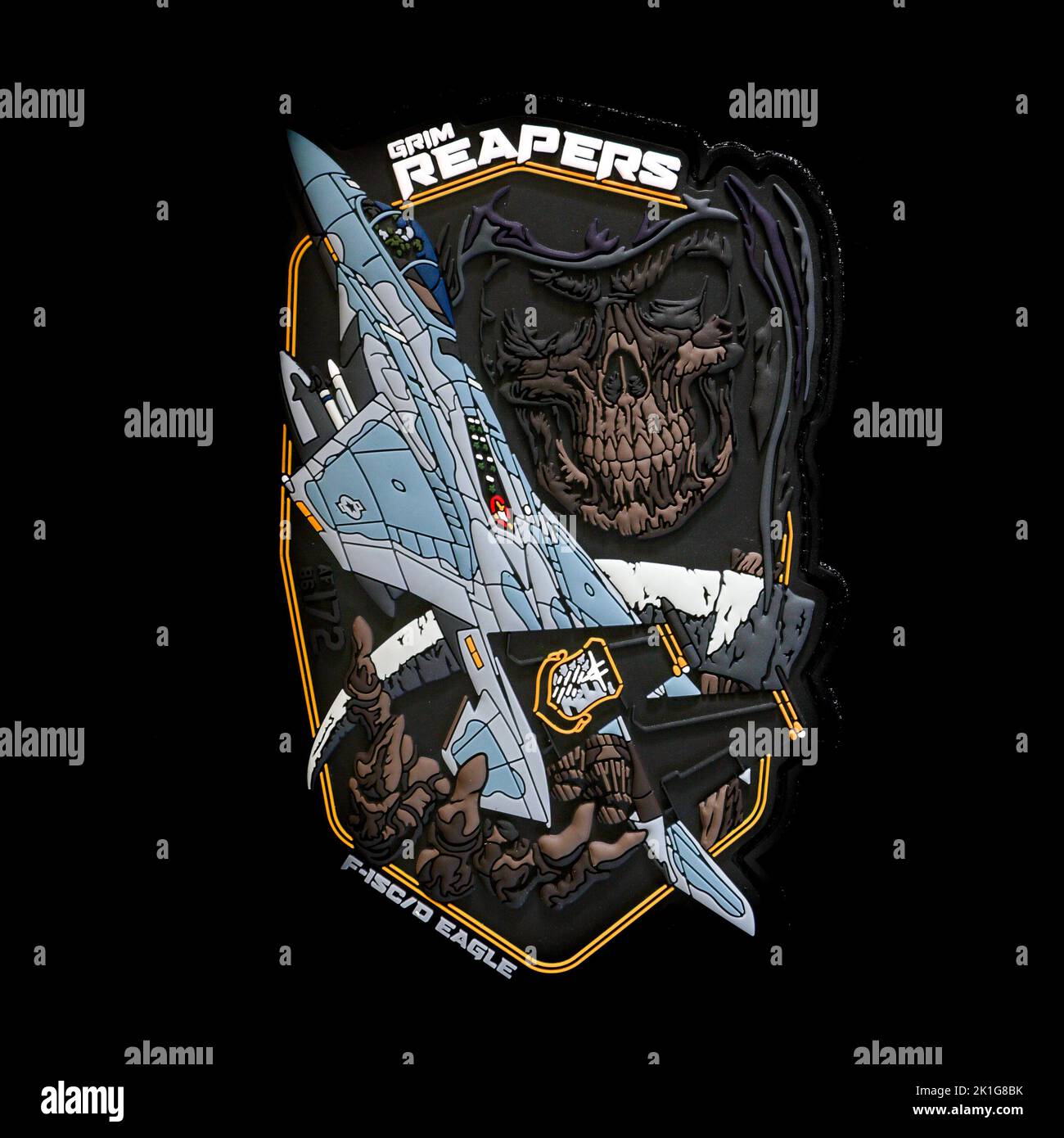 USAFE 493rd FS Grim Reaper 'Fini' Special PVC Patch Stock Photo