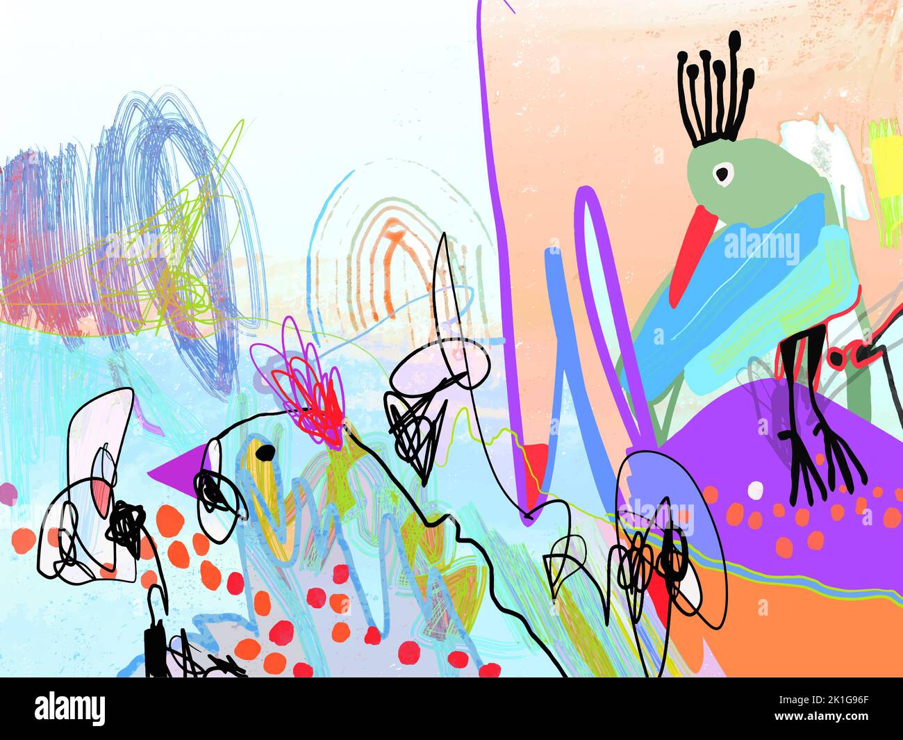 abstract digital painting, contemporary art abstraction, vector