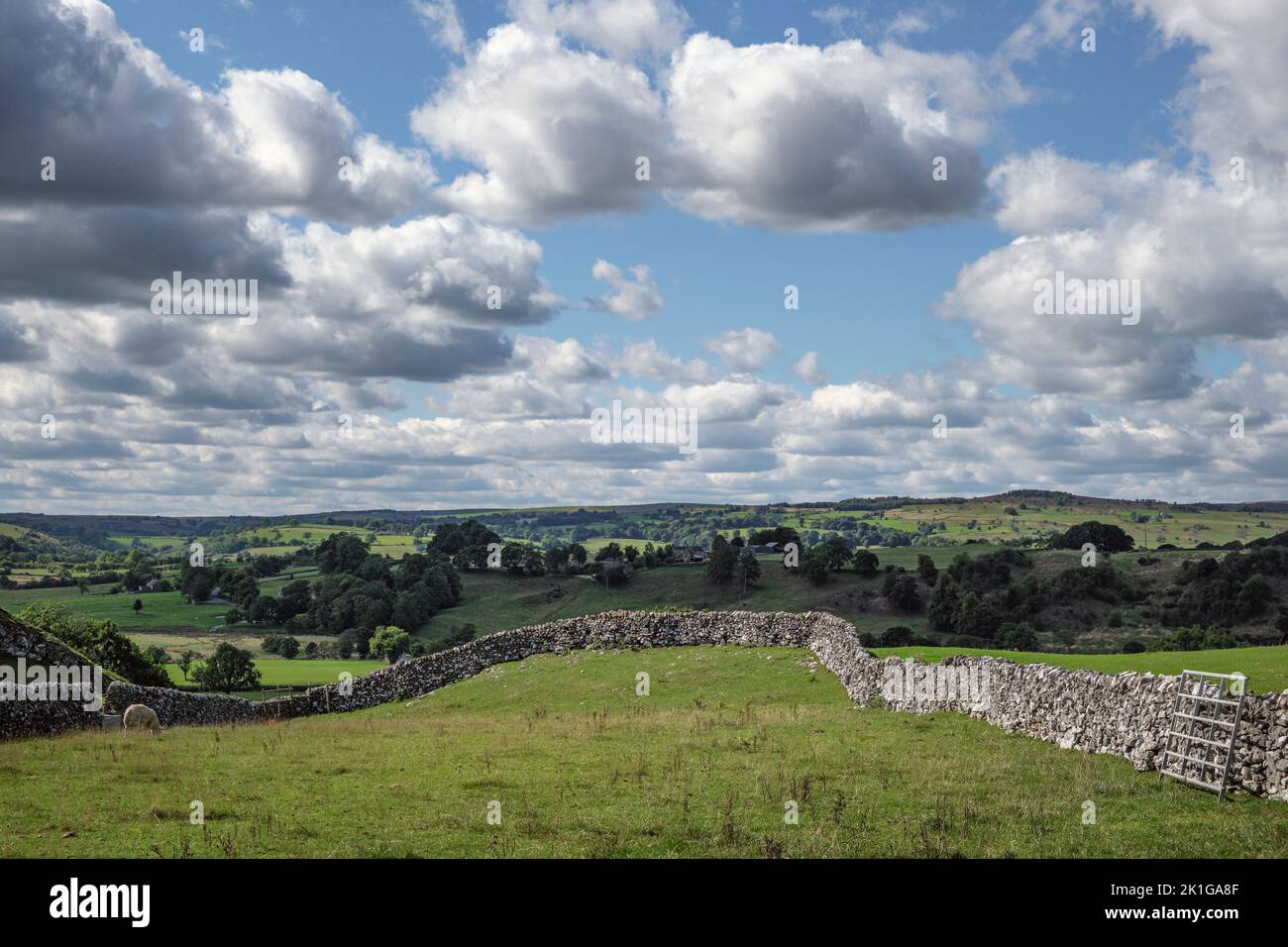 The Dove Valley near Hartington - a typical White Peak landscape, Peak District National Park, Derbyshire Stock Photo