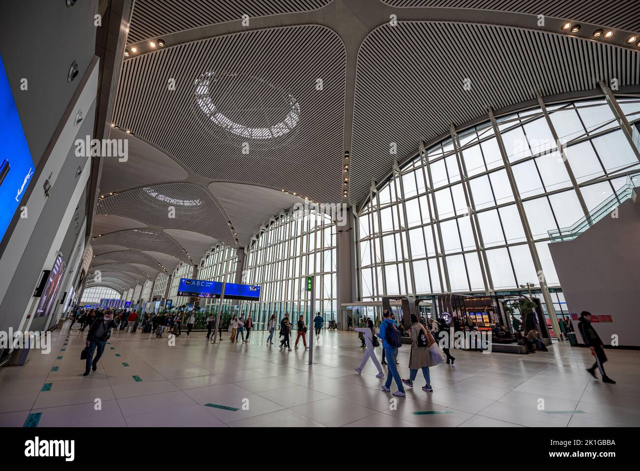 Architectural interiors, Instanbul Airport, Turkey Stock Photo