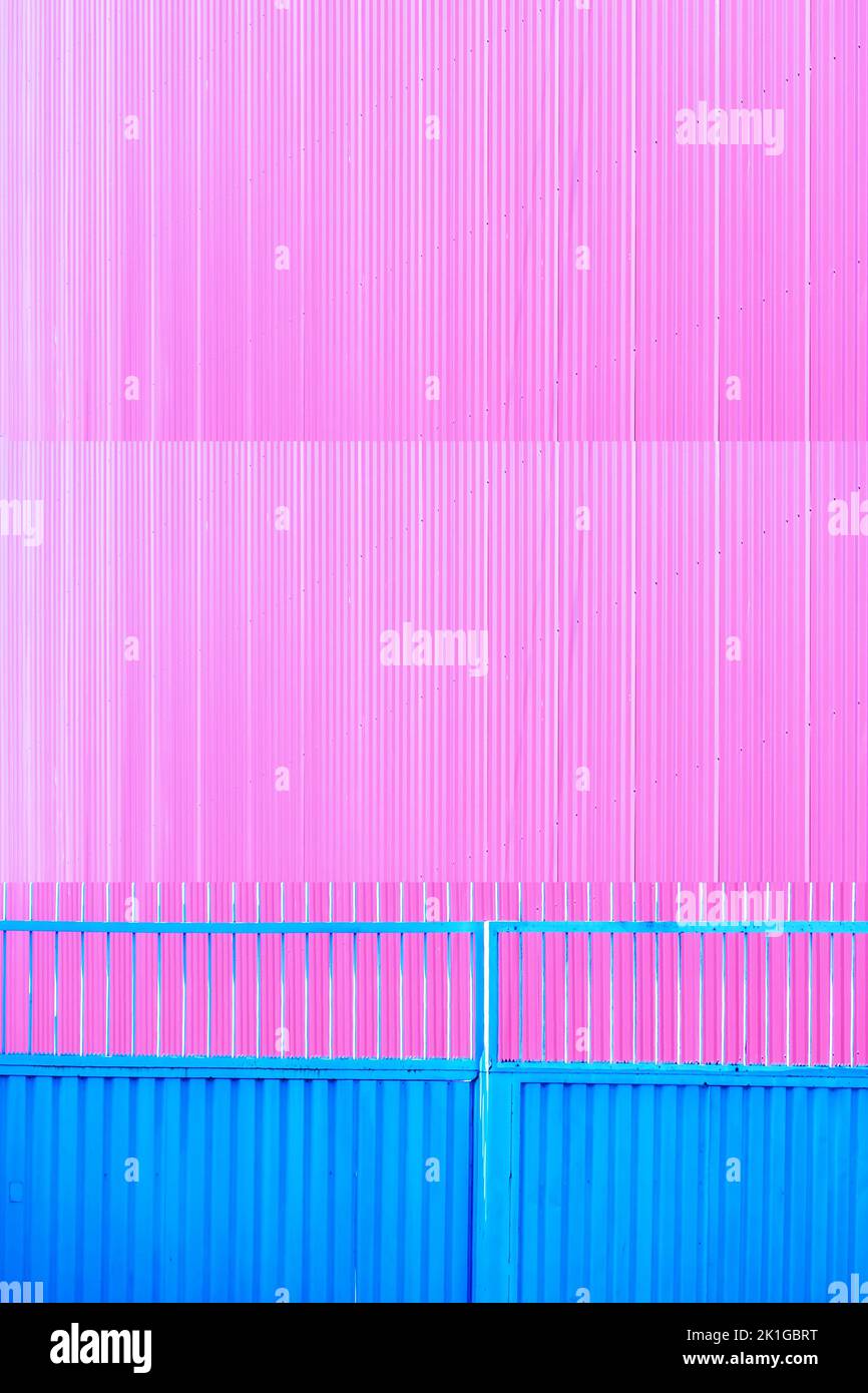 A textured background with light pink and light blue wall Stock Photo