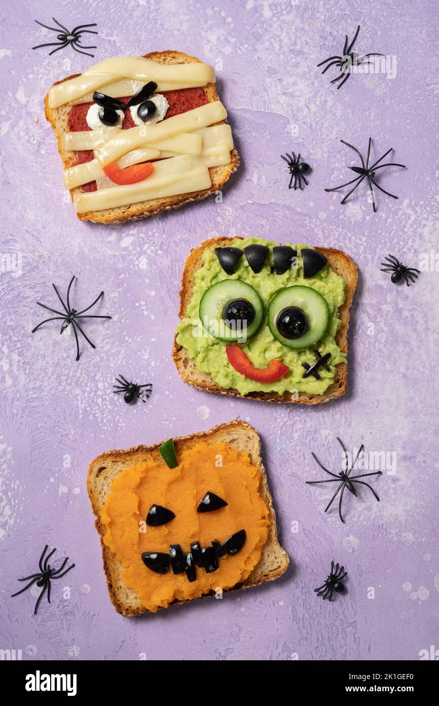 Fun Halloween monster toasts Stock Photo