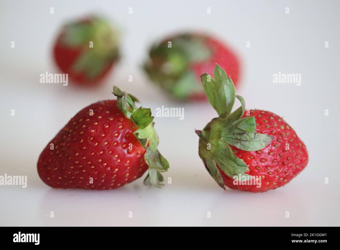 Fresh strawberries shot on white background. it is a Rosaceae family fruit. The most popularly