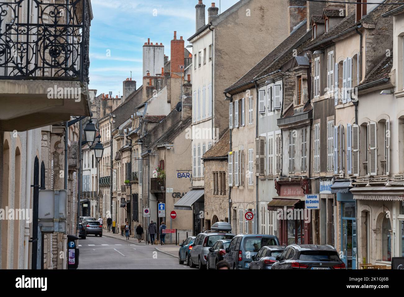 Rue De Lorraine in Beaune, Burgundy France. Stock Photo