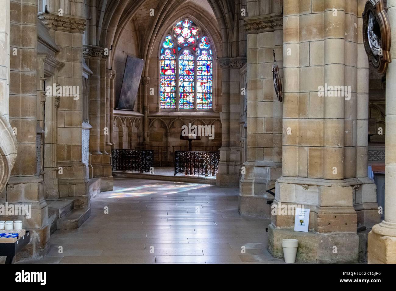 The interior of Notre-Dame de l'Épine in the small village of L'epine in Marne, Grand Est France. Stock Photo