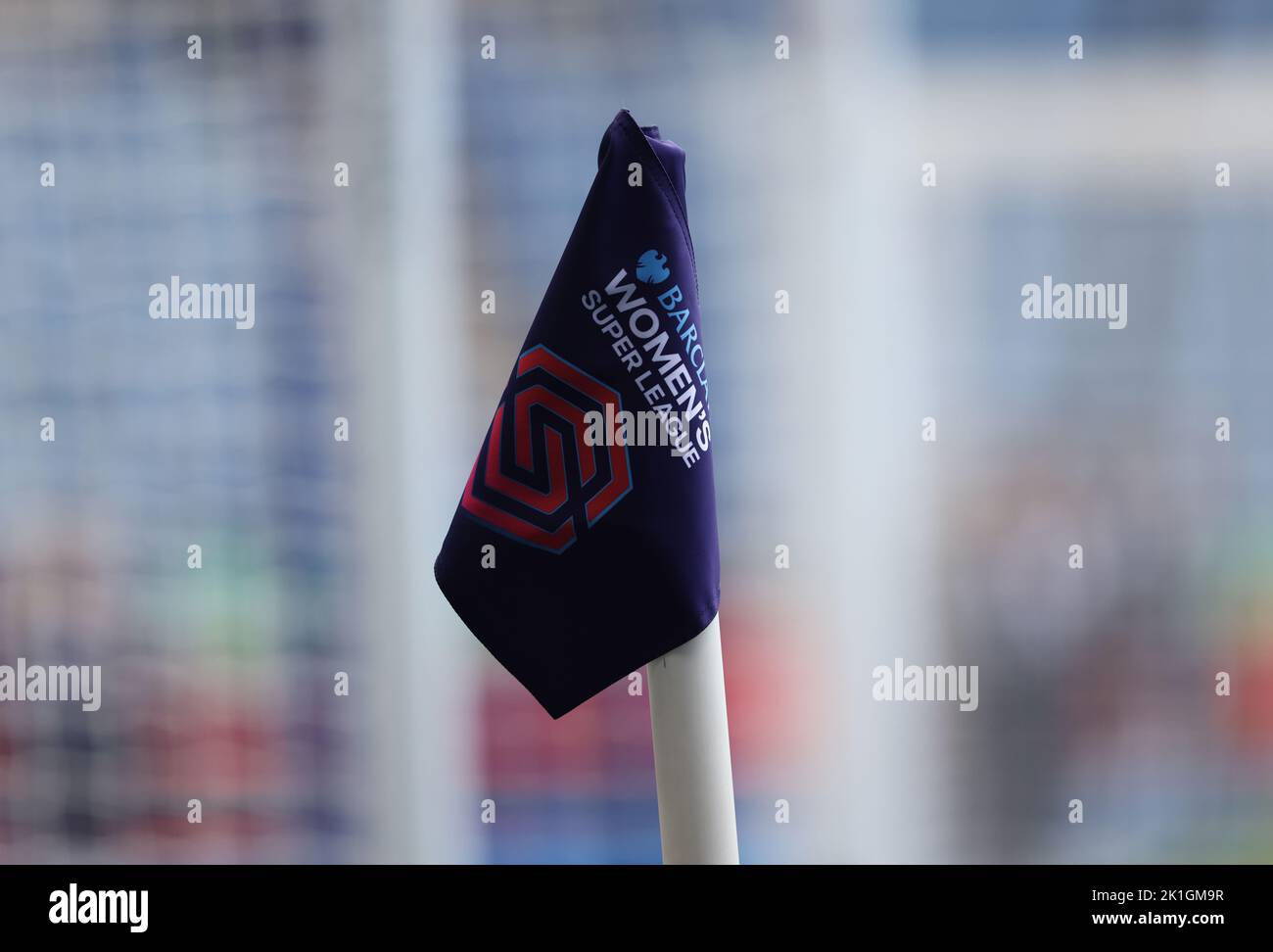 Leicester, UK. 18th September 2022. A corner flag before the The FA Women's Super League match at the King Power Stadium, Leicester. Picture credit should read: Darren Staples / Sportimage Credit: Sportimage/Alamy Live News Stock Photo