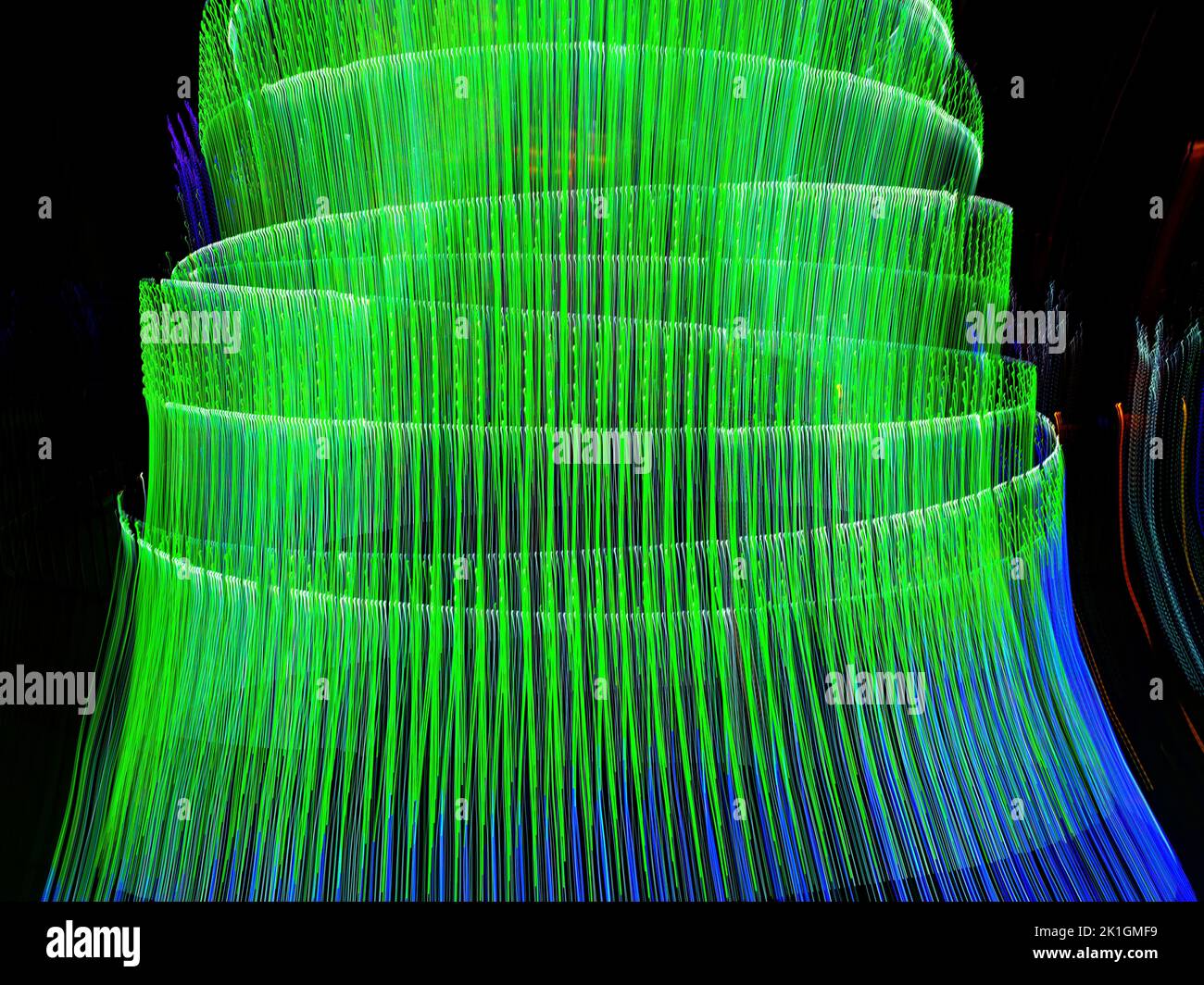 Strings and streaks of lights in an abstract form Stock Photo