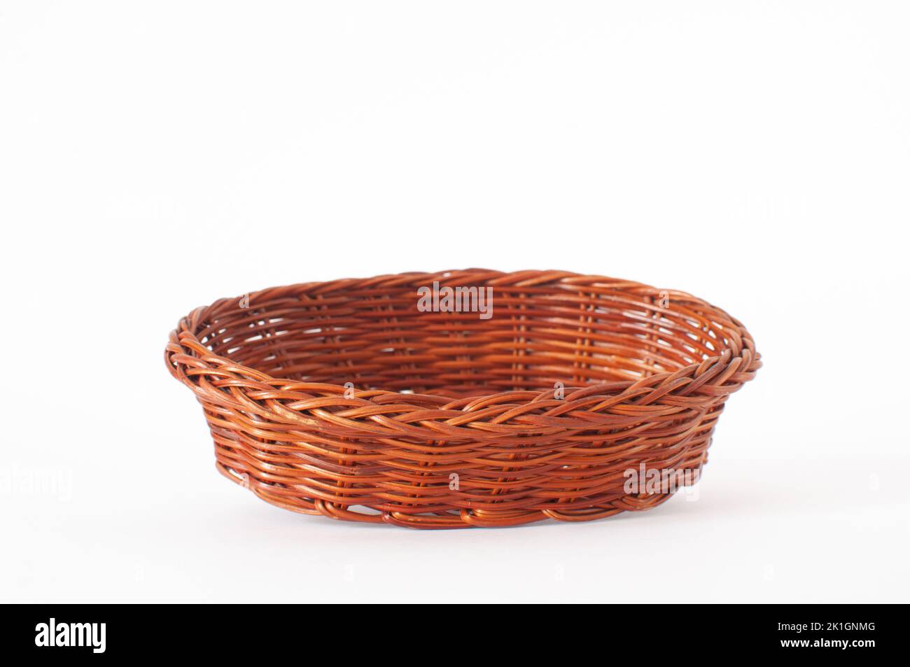 empty wicker basket tray with dividers isolated on white Stock Photo - Alamy