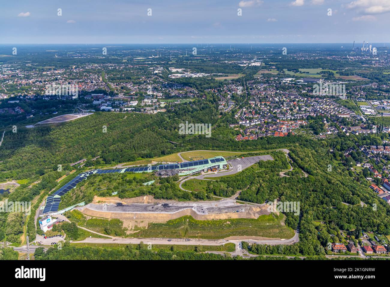 Aerial view, alpincenter Bottrop, ski resort, Welheim, Bottrop, Ruhr area, North Rhine-Westphalia, Germany, DE, Europe, Recreational facility, Recreat Stock Photo