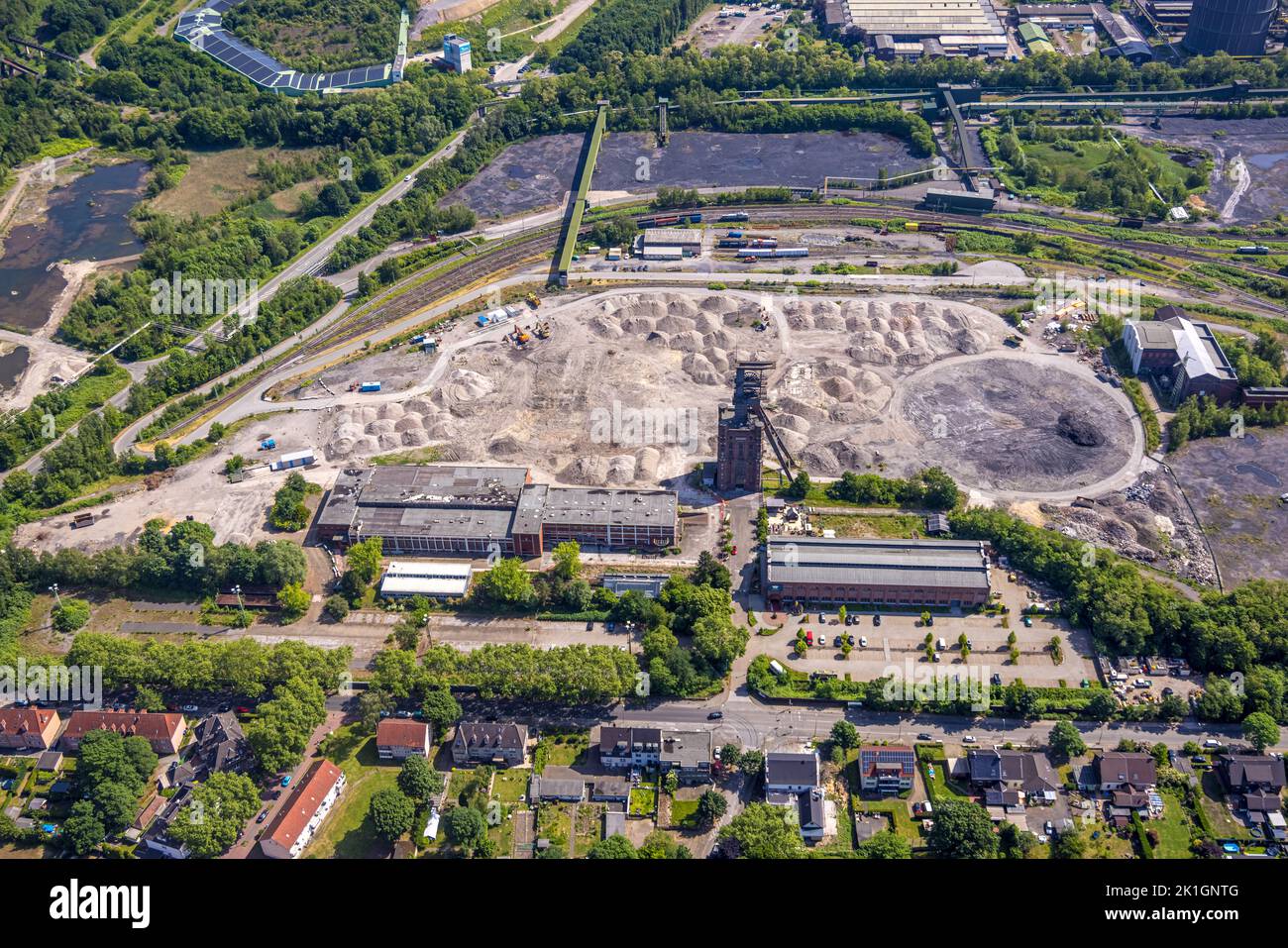 Aerial view, Prosper II colliery with Malakoff tower winding tower
