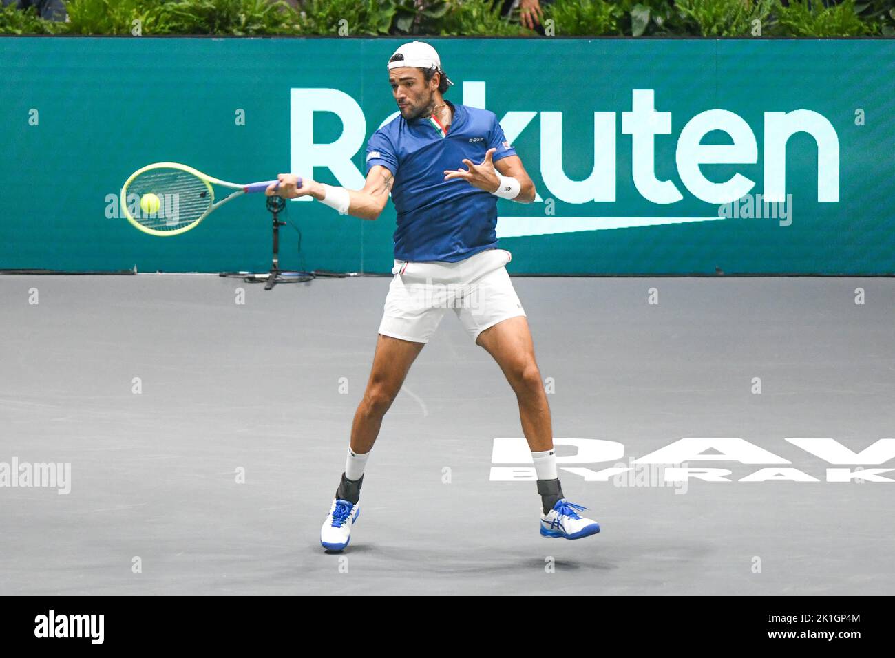 Matteo Berretini (Italy) against Sweden. Davis Cup Finals, Group A (Bologna) Stock Photo