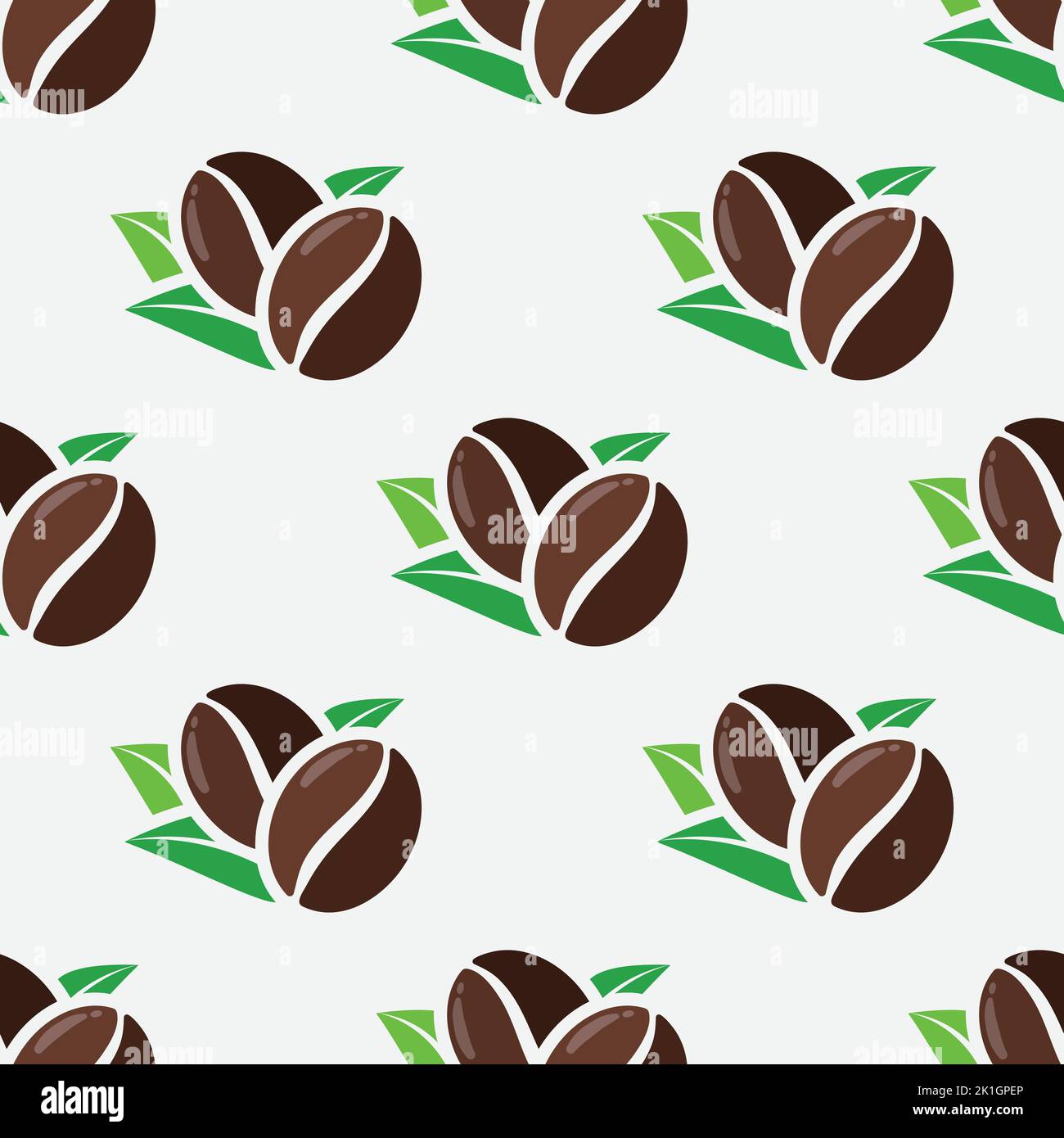 Coffee beans with leaves seamless pattern Stock Vector Image & Art - Alamy