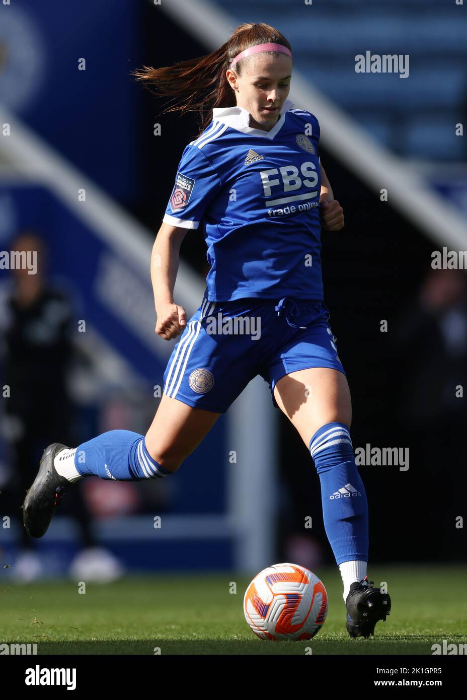 Leicester, UK. 18th September 2022.  Sam Tierney of Leicester City during the The FA Women's Super League match at the King Power Stadium, Leicester. Picture credit should read: Darren Staples / Sportimage Credit: Sportimage/Alamy Live News Stock Photo