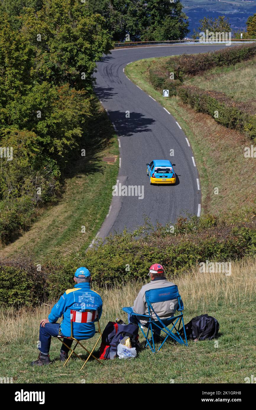 LIMONEST, FRANCE, September 17, 2022 : The annual uphill car race takes place on the road to Mont-Verdun and is the final stage of french championship Stock Photo