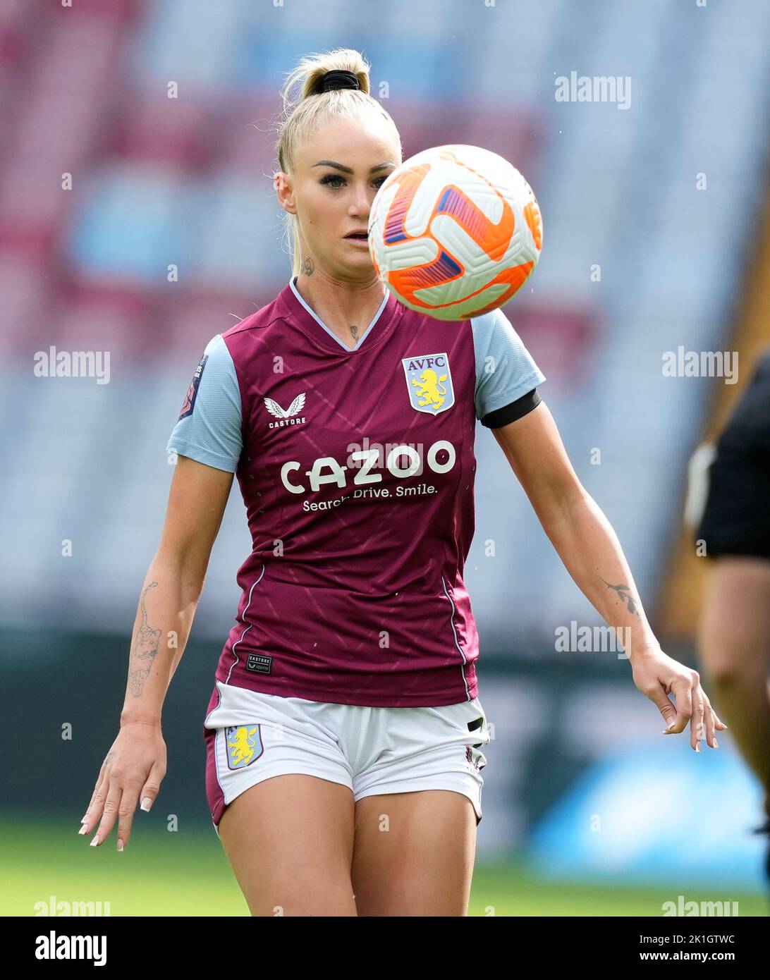 Birmingham, England, 18th September 2022.   Alisha Lehmann of Aston Villa during the The FA Women's Super League match at Villa Park, Birmingham. Picture credit should read: Andrew Yates / Sportimage Stock Photo