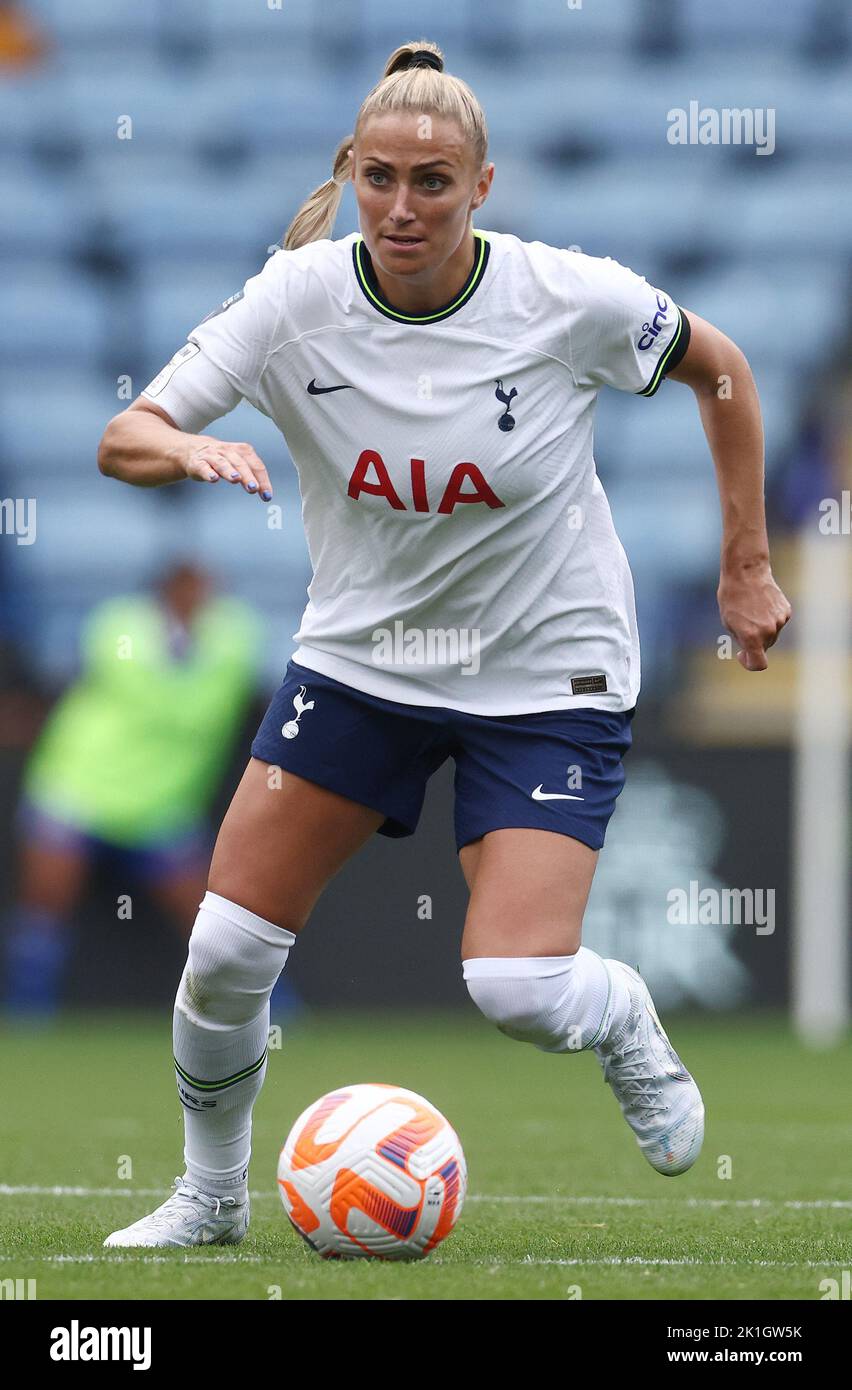 Leicester, UK. 18th September 2022.  Shelina Zadorsky of Tottenham Hotspur during the The FA Women's Super League match at the King Power Stadium, Leicester. Picture credit should read: Darren Staples / Sportimage Credit: Sportimage/Alamy Live News Stock Photo
