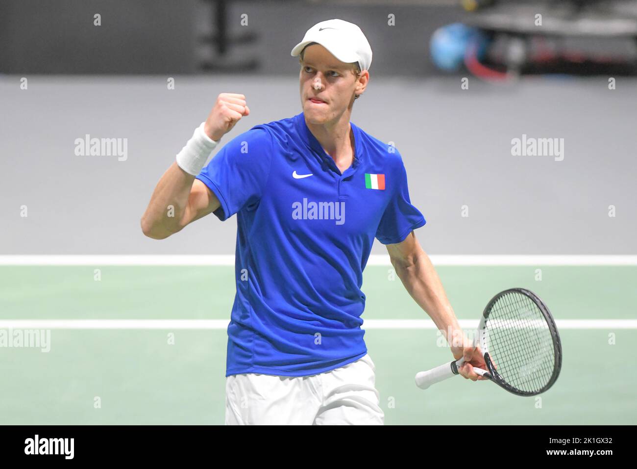 Jannick Sinner (Italy) against Sweden. Davis Cup Finals, Group A (Bologna) Stock Photo