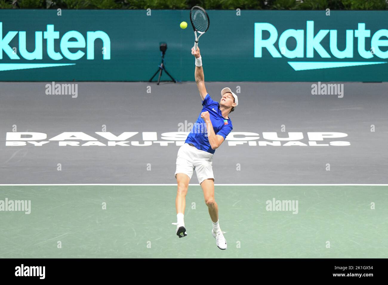 Jannick Sinner (Italy) against Sweden. Davis Cup Finals, Group A (Bologna) Stock Photo