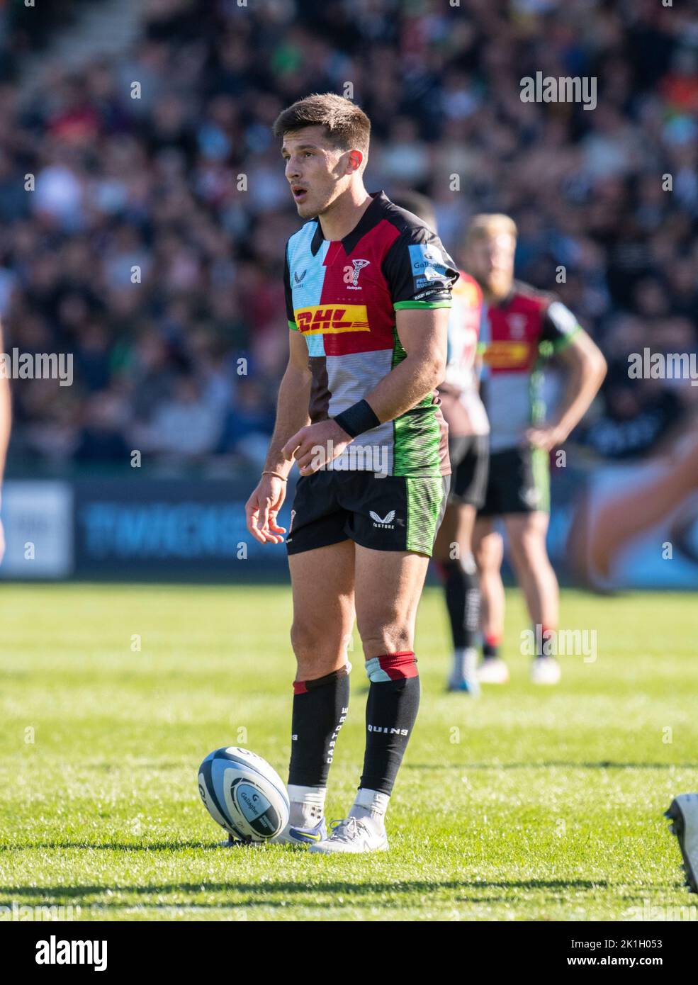 Tommy Allan of Harlequins in action during the Gallagher Premiership Rugby  match between Harlequins and Saracens at Twickenham Stoop Stadium on Septem  Stock Photo - Alamy