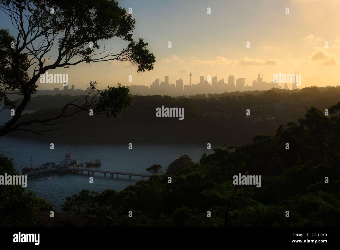 A landscape view of the Chowder Bay Beach in Sydney, Australia during the sunset Stock Photo Alamy