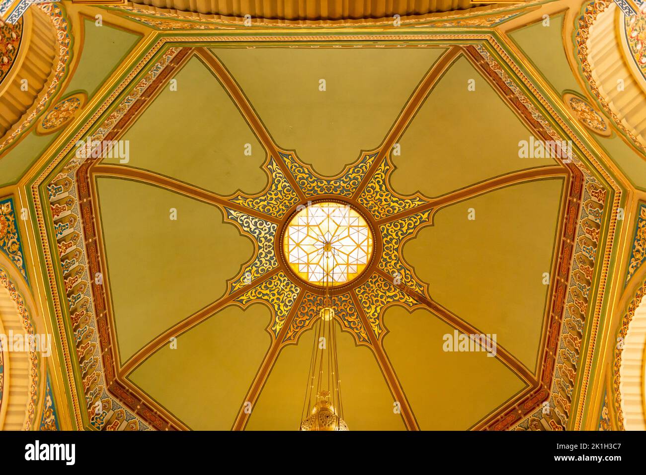 Sofia synagogue interior or Shul ceiling with large octagonal dome in Sofia, Bulgaria, Eastern Europe, Balkans, EU Stock Photo