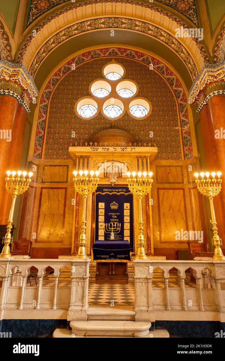 Sofia synagogue or Shul bimah with Venetian mosaics and Carrara marble columns in Sofia, Bulgaria, Eastern Europe, Balkans, EU Stock Photo