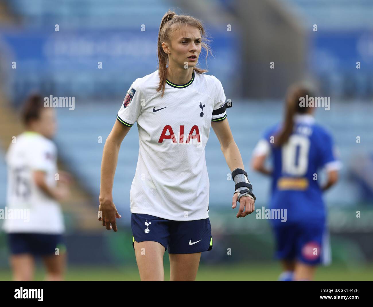 Leicester, UK. 18th September 2022.  Ellie Brazil of Tottenham Hotspur during the The FA Women's Super League match at the King Power Stadium, Leicester. Picture credit should read: Darren Staples / Sportimage Credit: Sportimage/Alamy Live News Stock Photo