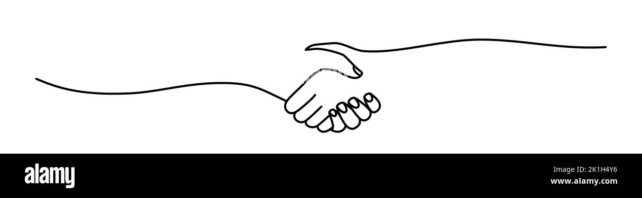 Handshake chalk white icon on black background Vector Image