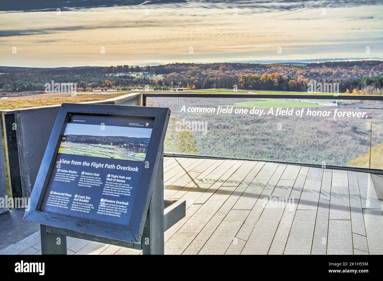The overlook of the crash site at the Visitor Center of September 11th