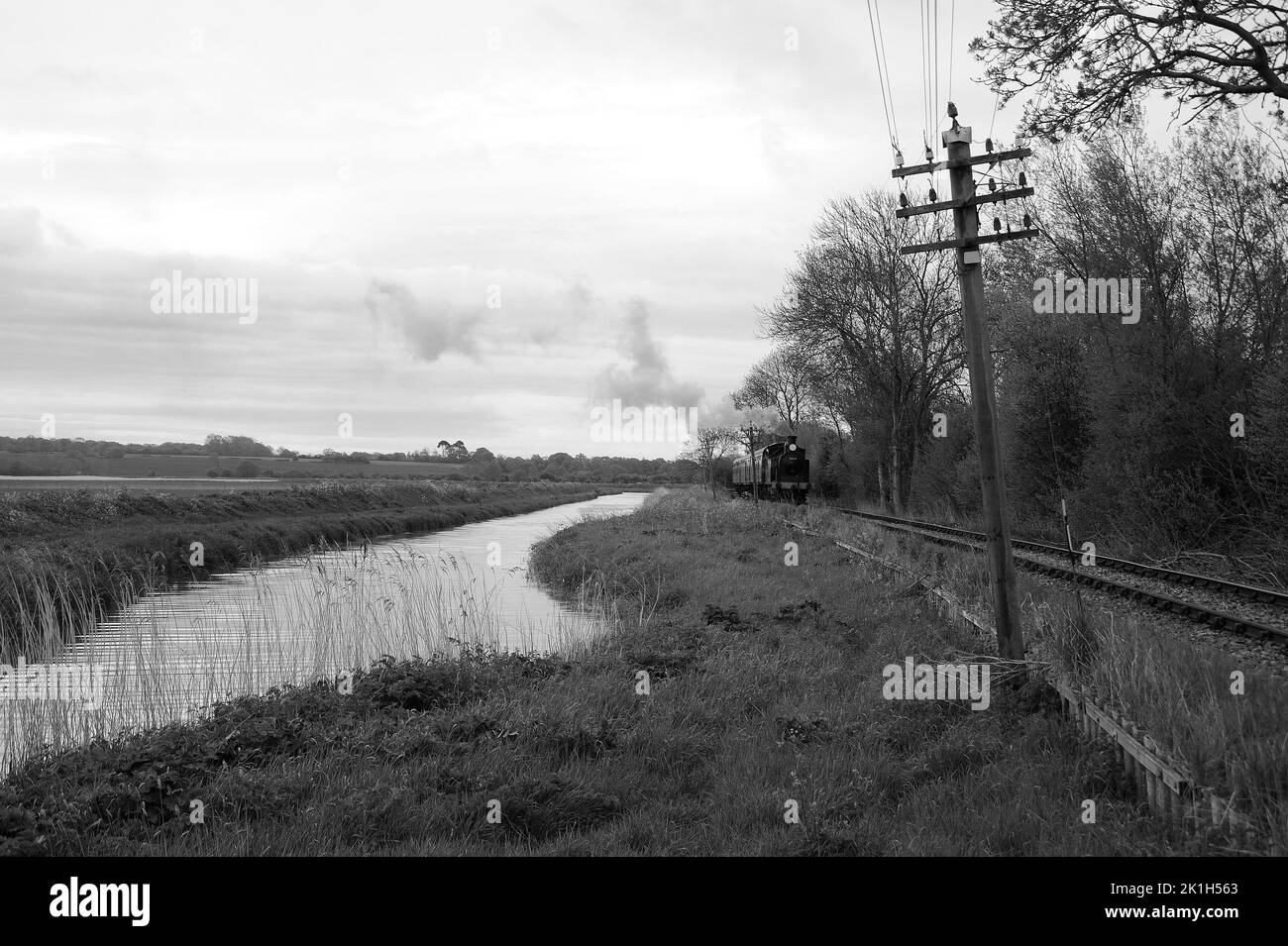 '30053' running alongside Newmill Channel, west of Rolvenden. Stock Photo