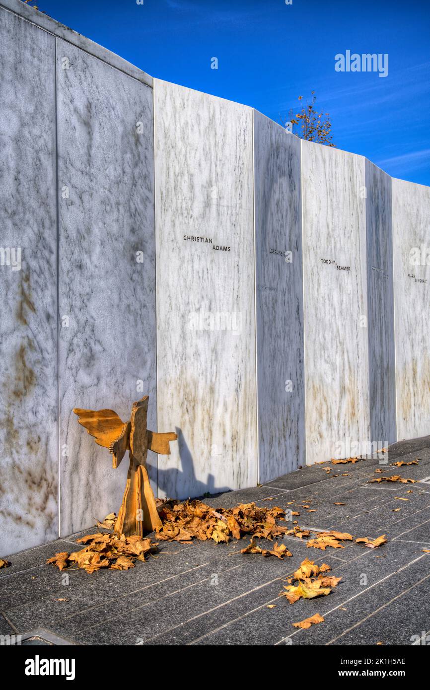 Detail of the Wall of Names at September 11th’s Flight 93 Memorial in