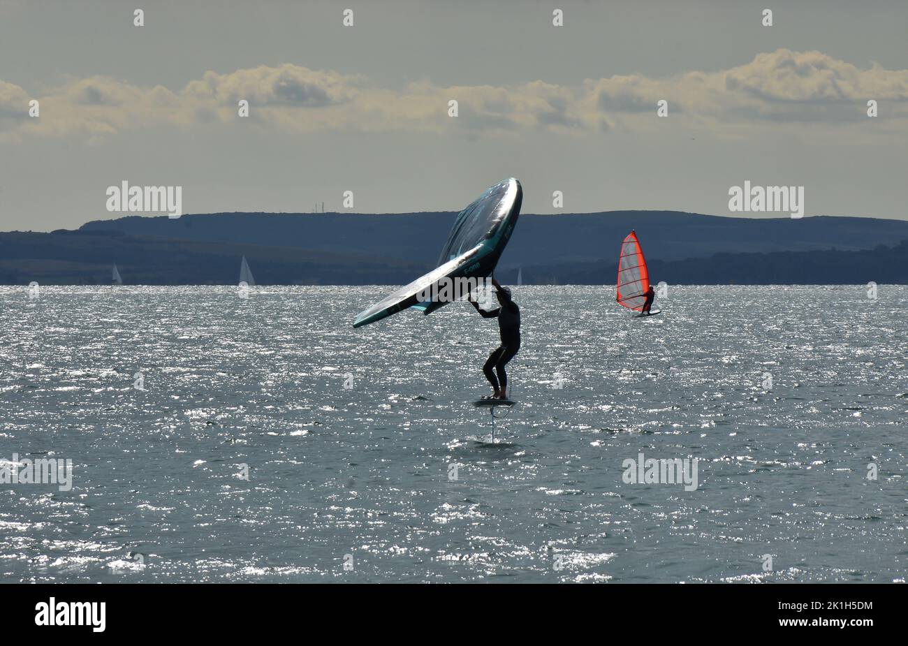 Windsurfing Water Sport Surfers Completing The Sport On Hayling