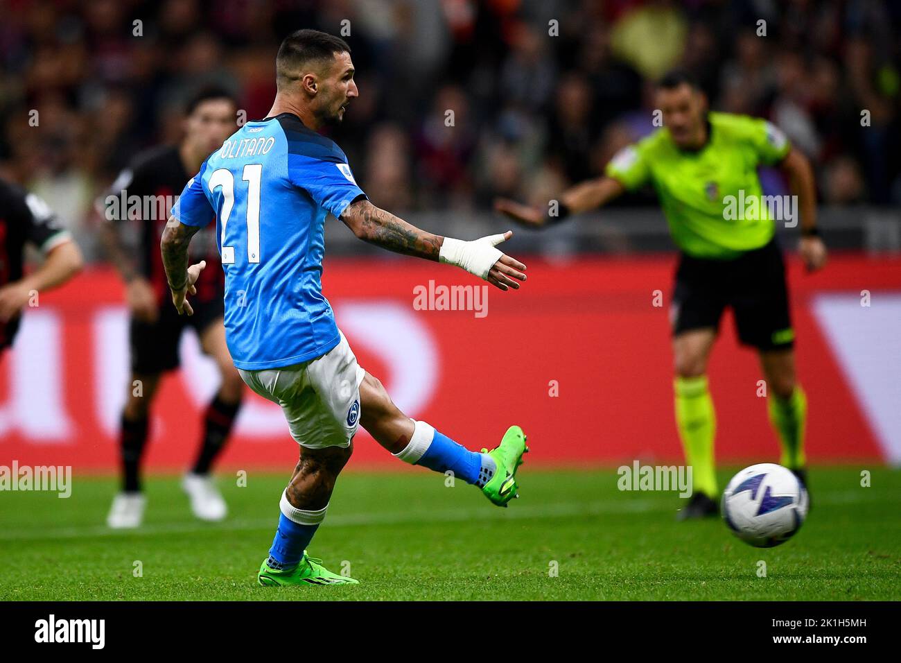 Politano Milan, Italy. 18 September 2022. Matteo Politano of SSC Napoli scores a ...