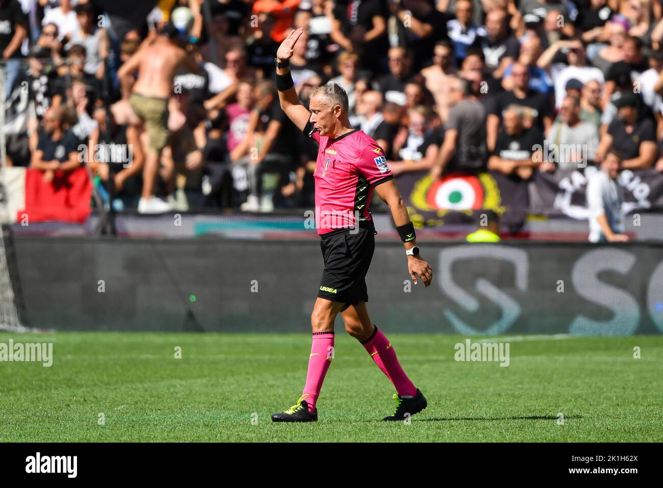The Referee of the match Paolo Valeri of the Rome Section  during  Udinese Calcio vs Inter - FC Internazionale, italian soccer Serie A match in Udine, Italy, September 18 2022 Stock Photo