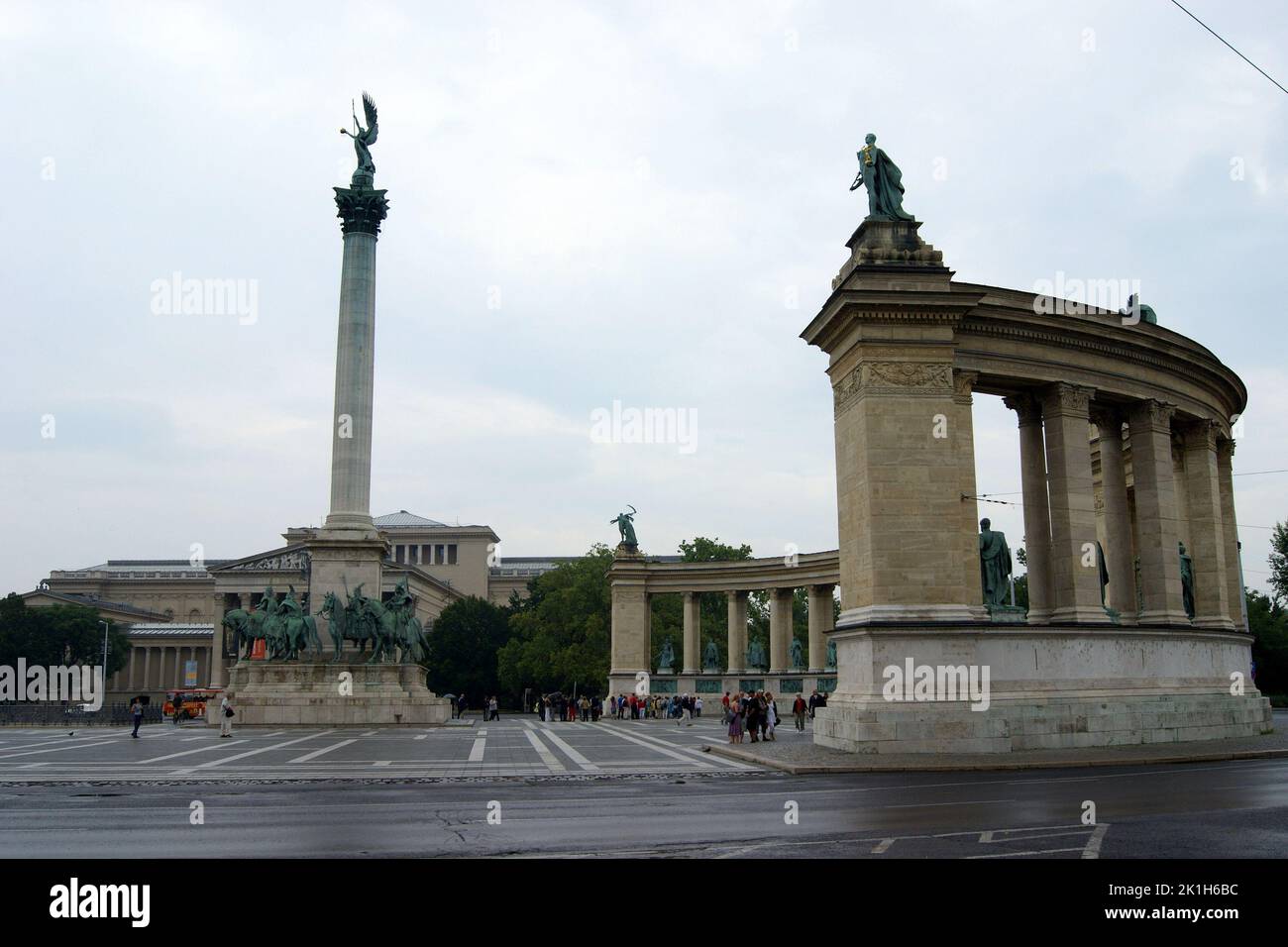 Millennium Monument in the Heroes Square, Budapest, Hungary Stock Photo
