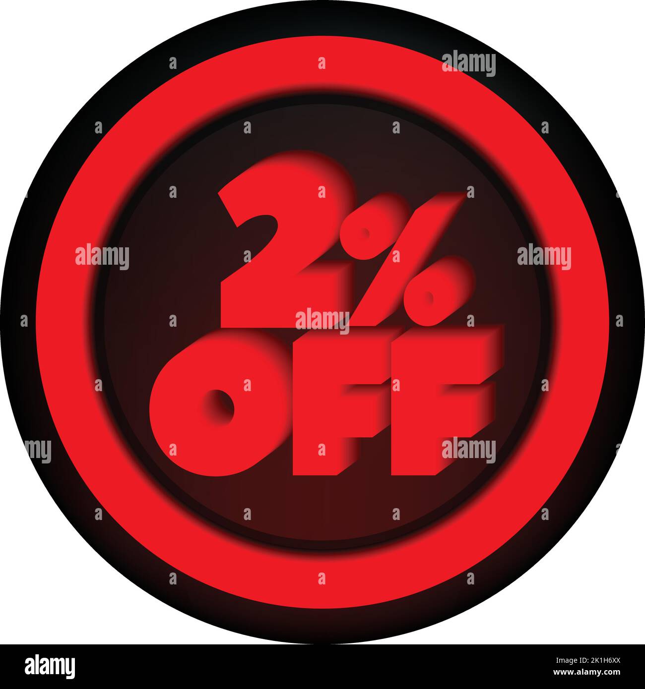 TAG 2 PERCENT DISCOUNT BUTTON BLACK FRIDAY PROMOTION FOR BIG SALES Stock Vector