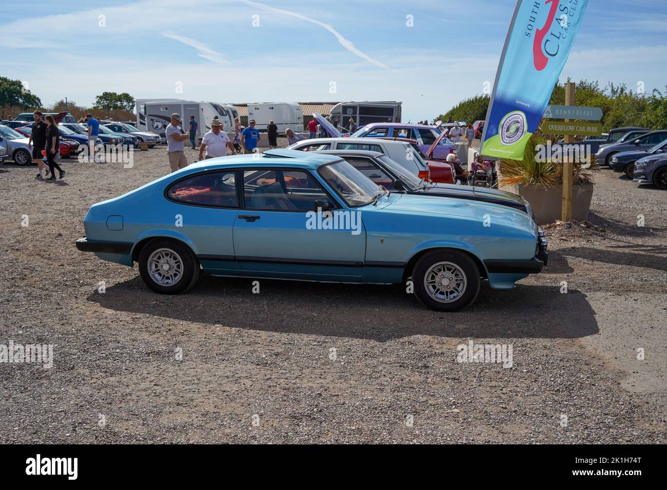 Exeter, UK-August 2022: Ford Capri Ghia from May 1980 at Greendale Farm classic car day Stock Photo
