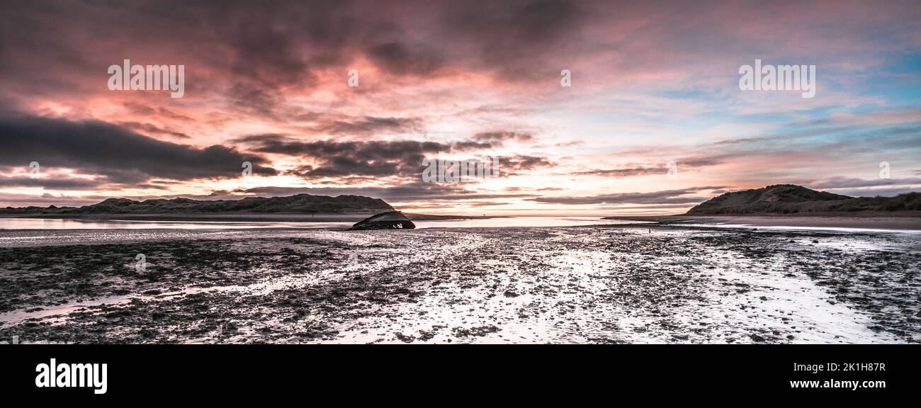 Ythan estuary and wreck , Aberdeenshire, Scotland Stock Photo