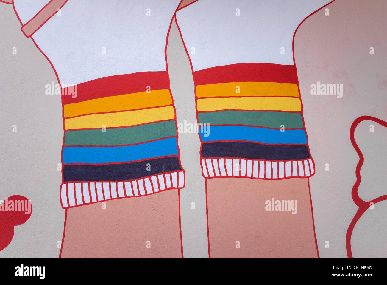 Urban illustration with rainbow colors in stripes, for a lgt background. Stock Photo