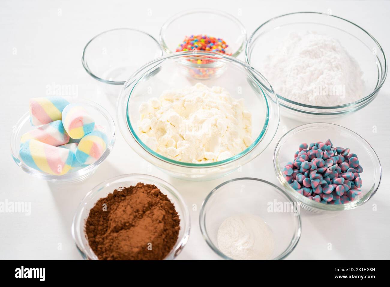 Unicorn hot chocolate mix Stock Photo