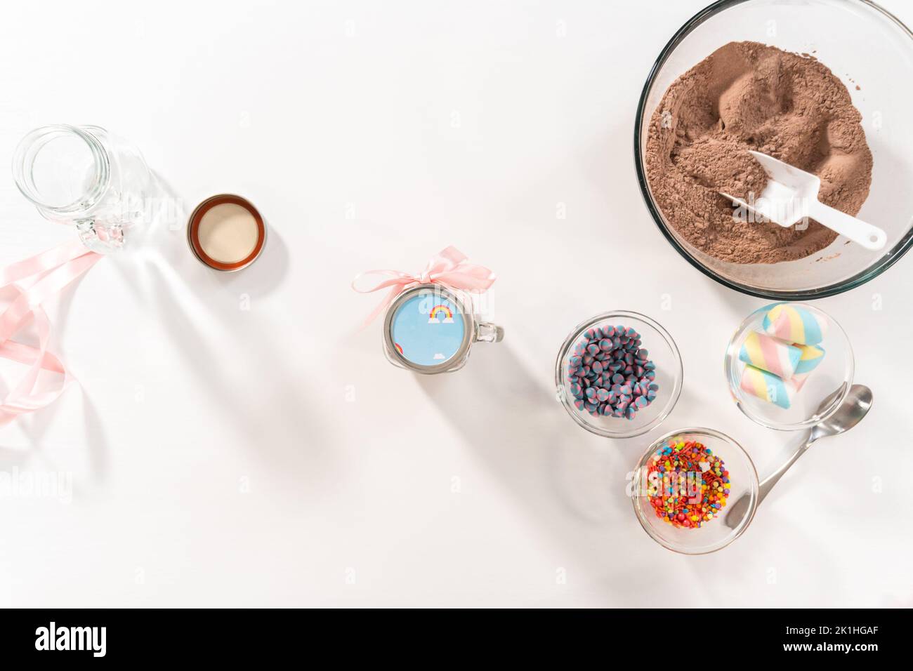 Unicorn hot chocolate mix Stock Photo