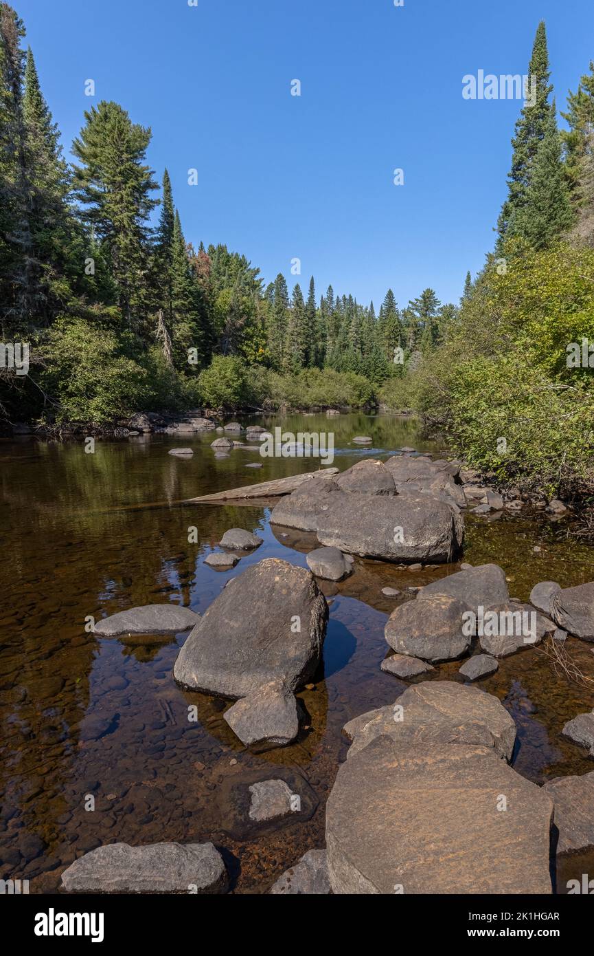 Whiskey River in Algonquin Park Ontario in late summertime Stock Photo