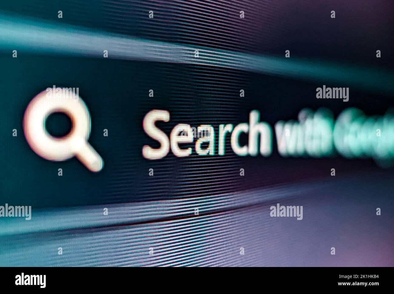 A pixelated closeup view of an internet browser UI with a search input ...