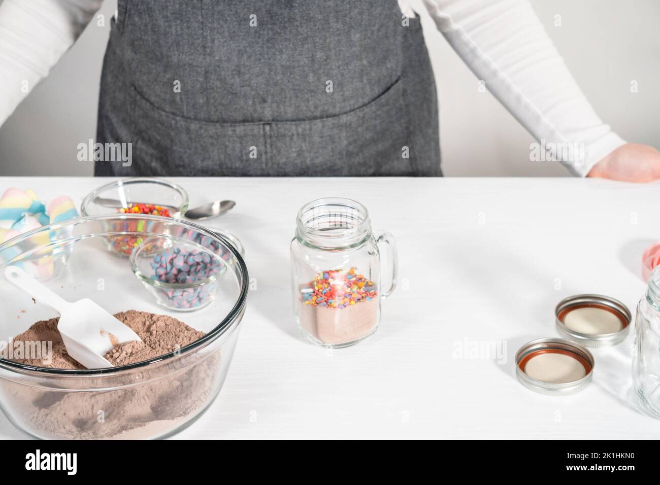 Unicorn hot chocolate mix Stock Photo