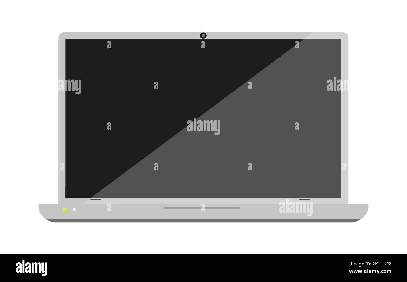 Laptop notebook open layout blank screen flat. Concept mockup desktop