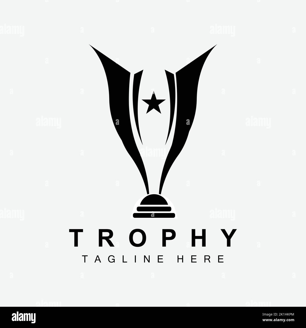 Trophy Logo Design, Award Winner Championship Trophy Vector, Success Brand Stock Vector